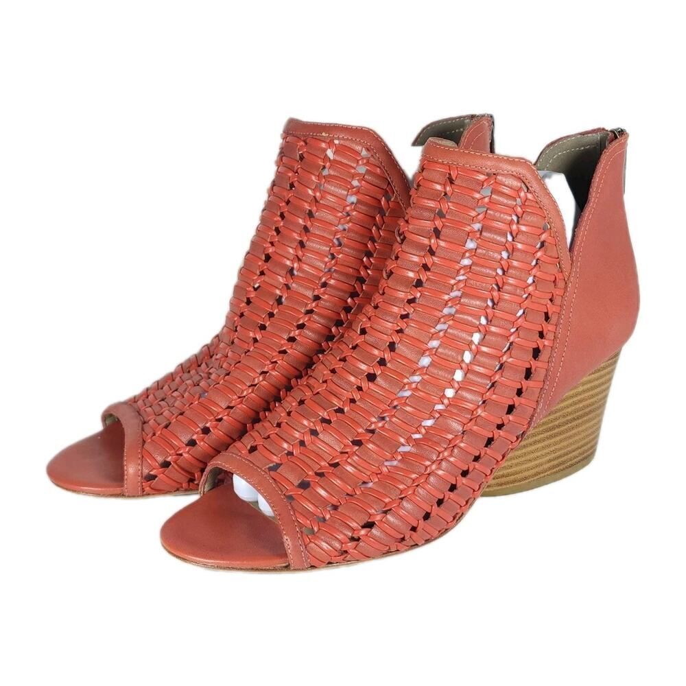 Donald J Pliner Women’s Jacqi US10M Red Leather Back Zip Sandals Booties